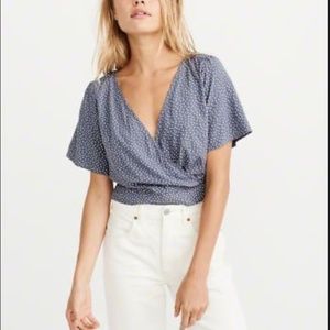 Abercrombie Wrap Front Tie Blouse